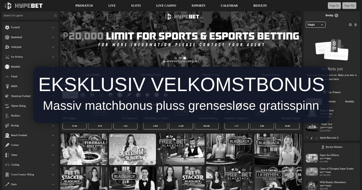 Velkommen til Hypebet casino Norge